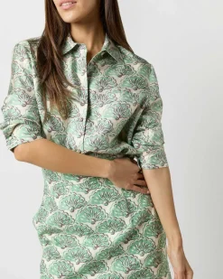Boy Shirt In Mint Fans Silk Twill^La DoubleJ Shop