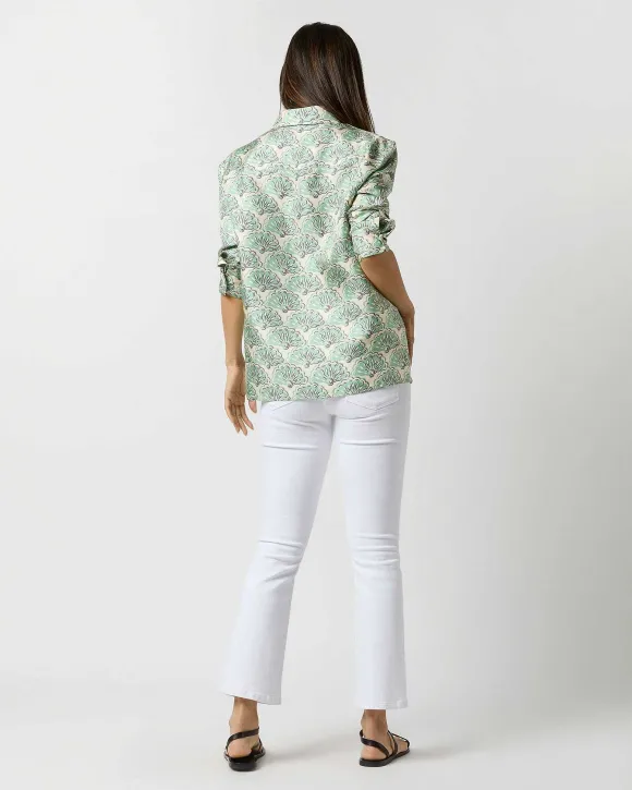 Boy Shirt In Mint Fans Silk Twill^La DoubleJ Shop