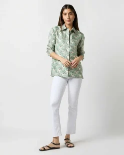 Boy Shirt In Mint Fans Silk Twill^La DoubleJ Shop