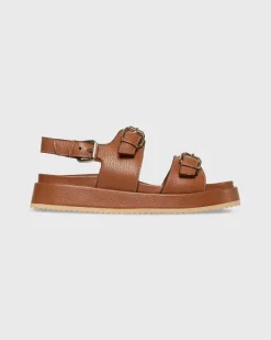 Double-Buckle Platform Sandal^Ann Mashburn Best Sale