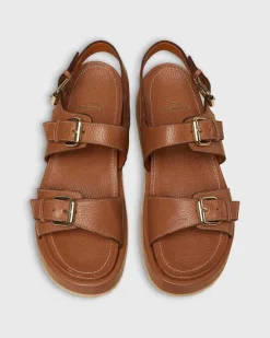 Double-Buckle Platform Sandal^Ann Mashburn Best Sale