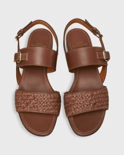 Double-Strap Woven Sandal^Ann Mashburn Best Sale