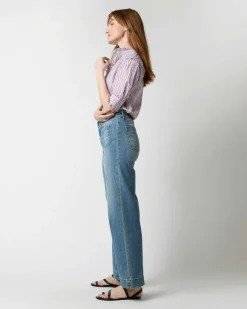 Elbow-Sleeve Frill Shirt^Ann Mashburn Cheap