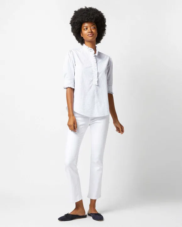 Elbow-Sleeve Frill Shirt^Ann Mashburn Clearance