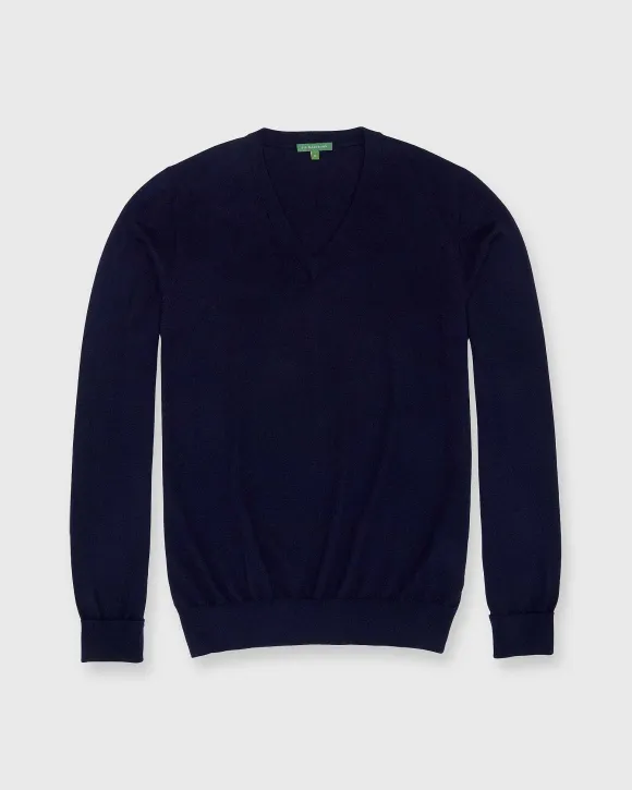 Fine-Gauge V-Neck Sweater^Sid Mashburn Discount