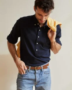 Knit Button-Down Popover Shirt^Sid Mashburn Outlet
