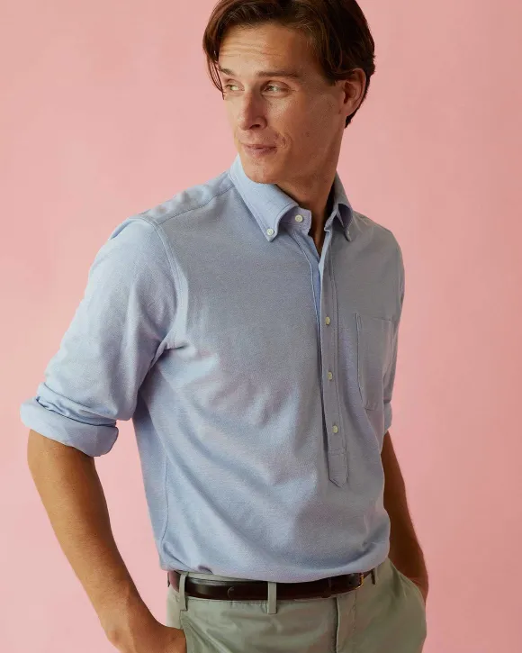 Knit Button-Down Popover Shirt^Sid Mashburn Cheap