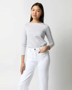 Long-Sleeved Boatneck Tee^Ann Mashburn Best Sale