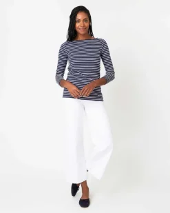 Long-Sleeved Boatneck Tee^Ann Mashburn Fashion