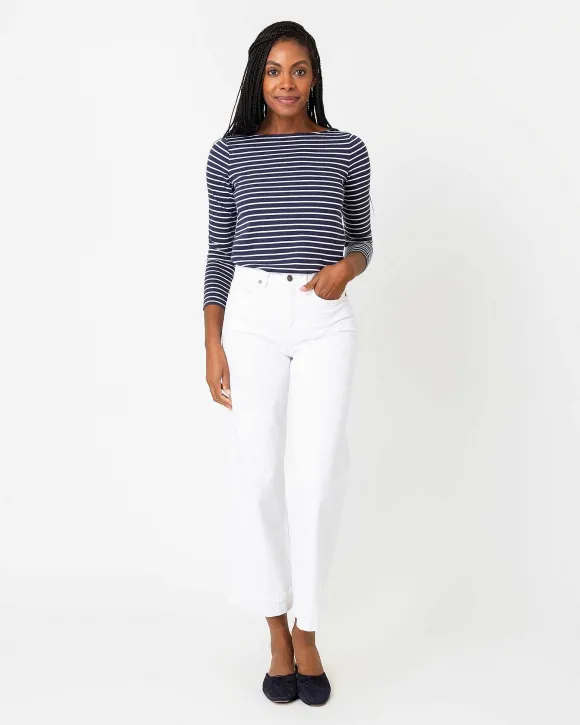 Long-Sleeved Boatneck Tee^Ann Mashburn Fashion