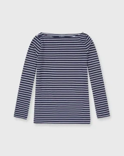 Long-Sleeved Boatneck Tee^Ann Mashburn Fashion
