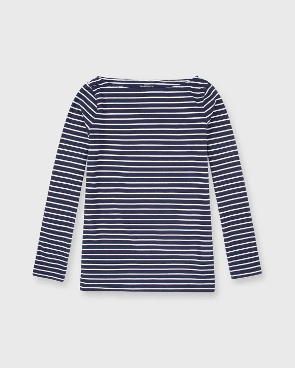 Long-Sleeved Boatneck Tee^Ann Mashburn Fashion
