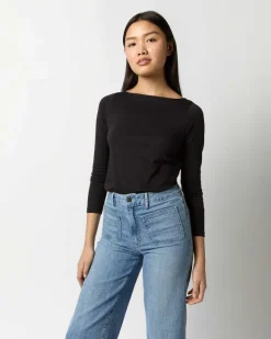 Long-Sleeved Boatneck Tee^Ann Mashburn Best Sale