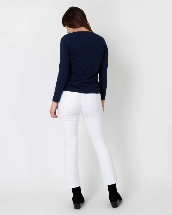 Long-Sleeved Boatneck Tee^Ann Mashburn Store