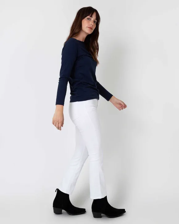 Long-Sleeved Boatneck Tee^Ann Mashburn Store