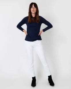 Long-Sleeved Boatneck Tee^Ann Mashburn Store