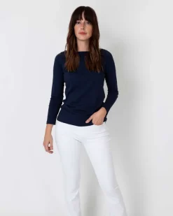 Long-Sleeved Boatneck Tee^Ann Mashburn Store