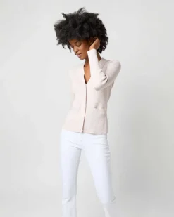 Nia Long-Sleeved Ribbed Cardigan^Ann Mashburn Shop