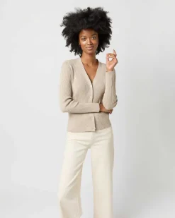 Nia Long-Sleeved Ribbed Cardigan^Ann Mashburn New