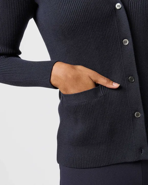 Nia Long-Sleeved Ribbed Cardigan^Ann Mashburn Hot