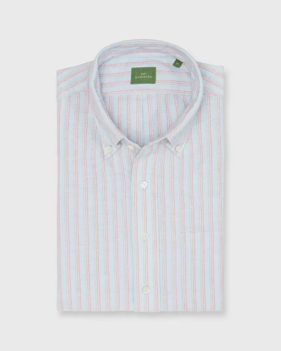 Short-Sleeved Button-Down Popover Sport Shirt^Sid Mashburn New