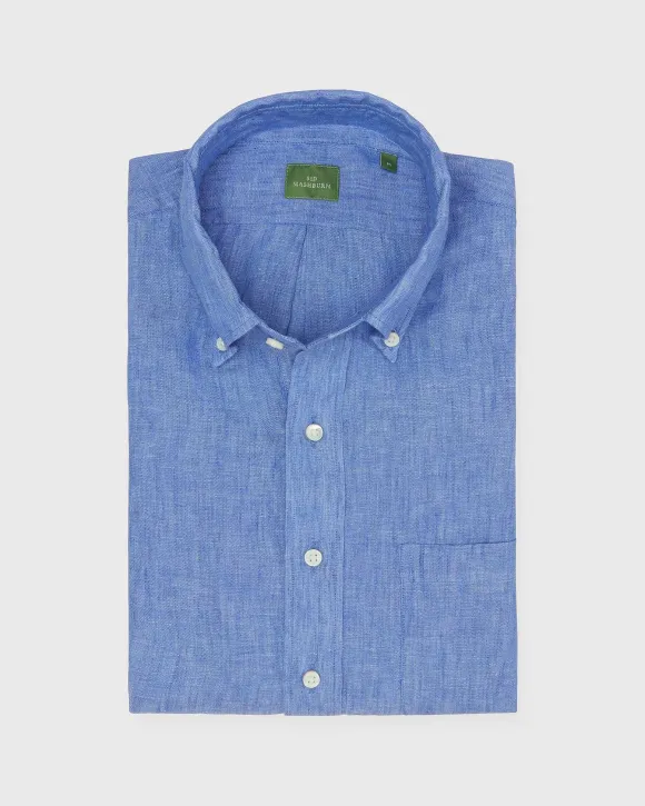 Short-Sleeved Button-Down Popover Sport Shirt^Sid Mashburn New