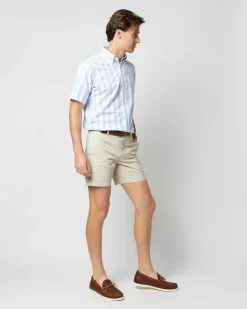 Short-Sleeved Button-Down Sport Shirt^Sid Mashburn Fashion