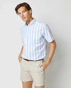Short-Sleeved Button-Down Sport Shirt^Sid Mashburn Fashion