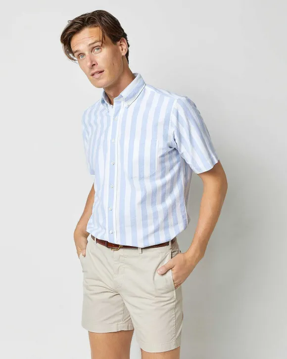 Short-Sleeved Button-Down Sport Shirt^Sid Mashburn Fashion