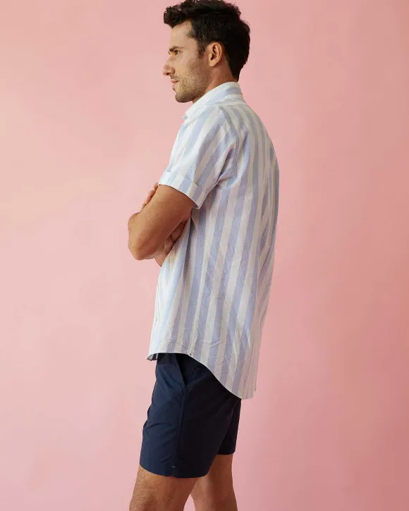 Short-Sleeved Button-Down Sport Shirt^Sid Mashburn Fashion