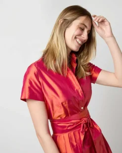 Short-Sleeved Classic Shirtwaist Dress^Ann Mashburn New