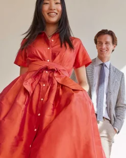 Short-Sleeved Classic Shirtwaist Dress^Ann Mashburn New