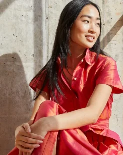 Short-Sleeved Classic Shirtwaist Dress^Ann Mashburn New