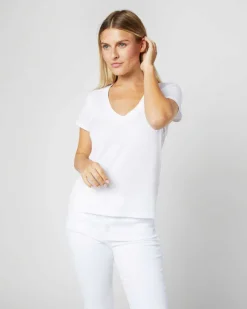 Short-Sleeved Deep-V Tee^Ann Mashburn Clearance