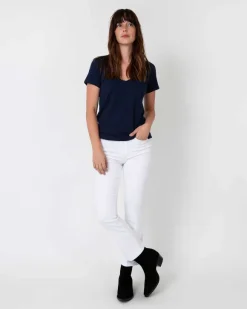Short-Sleeved Deep-V Tee^Ann Mashburn Cheap