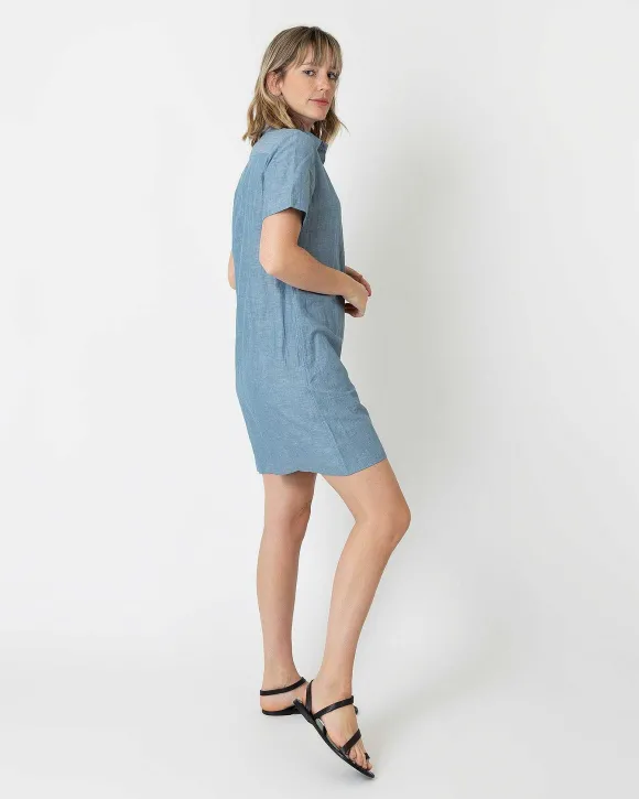Short-Sleeved Popover Dress^Ann Mashburn Shop