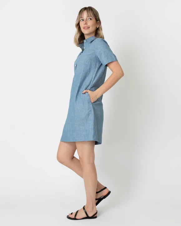 Short-Sleeved Popover Dress^Ann Mashburn Shop