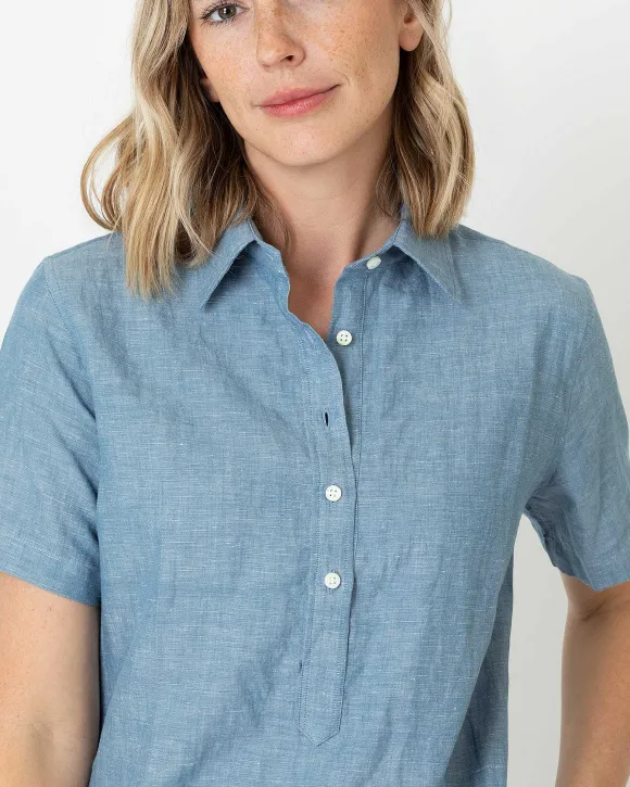 Short-Sleeved Popover Dress^Ann Mashburn Shop