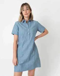 Short-Sleeved Popover Dress^Ann Mashburn Shop