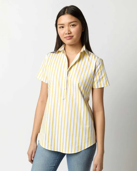 Short-Sleeved Tomboy Popover Shirt^Ann Mashburn Online