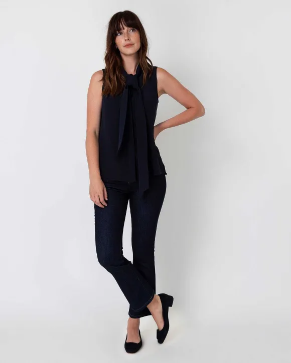 Sleeveless Tie-Neck Blouse^Ann Mashburn Store