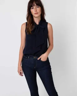 Sleeveless Tie-Neck Blouse^Ann Mashburn Store