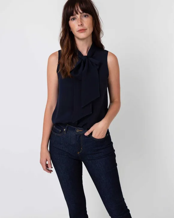 Sleeveless Tie-Neck Blouse^Ann Mashburn Store