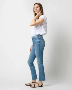 The Mid Rise Dazzler Ankle Fray Jean^Mother Denim New