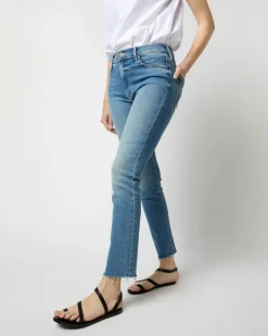 The Mid Rise Dazzler Ankle Fray Jean^Mother Denim New
