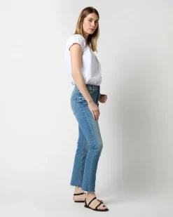 The Mid Rise Dazzler Ankle Fray Jean^Mother Denim New
