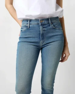 The Mid Rise Dazzler Ankle Fray Jean^Mother Denim New