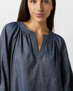 Trapunto Blouson Top^Ann Mashburn Fashion