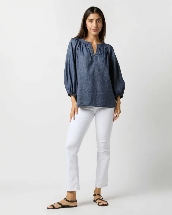 Trapunto Blouson Top^Ann Mashburn Fashion