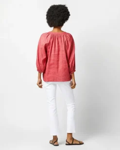 Trapunto Blouson Top^Ann Mashburn New